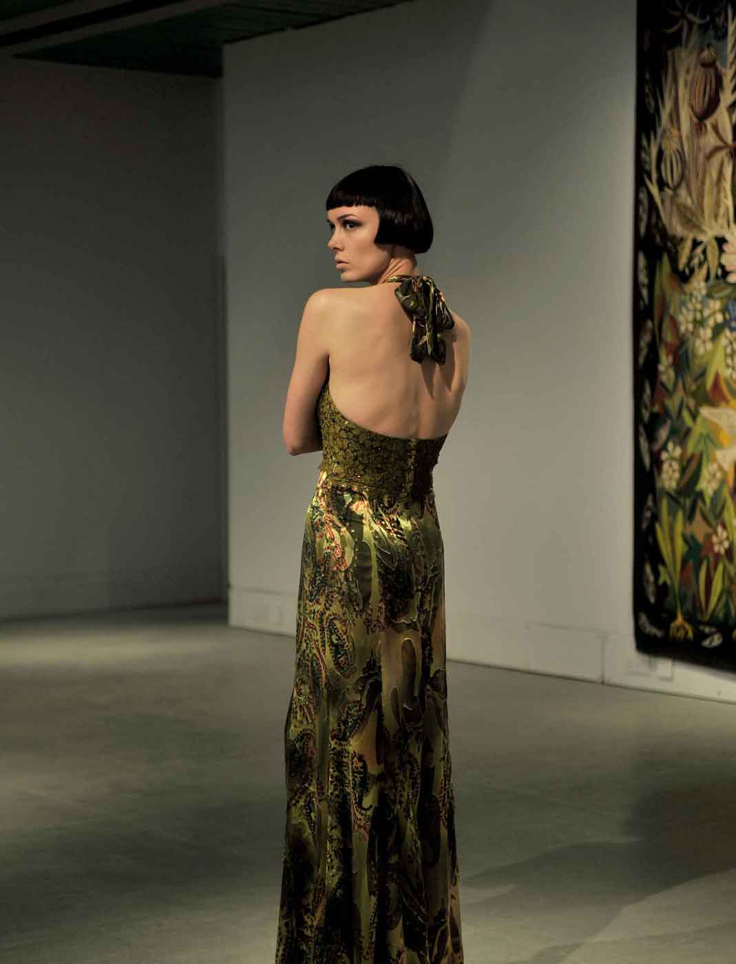 Fashion Photography: female gallery metallic dress