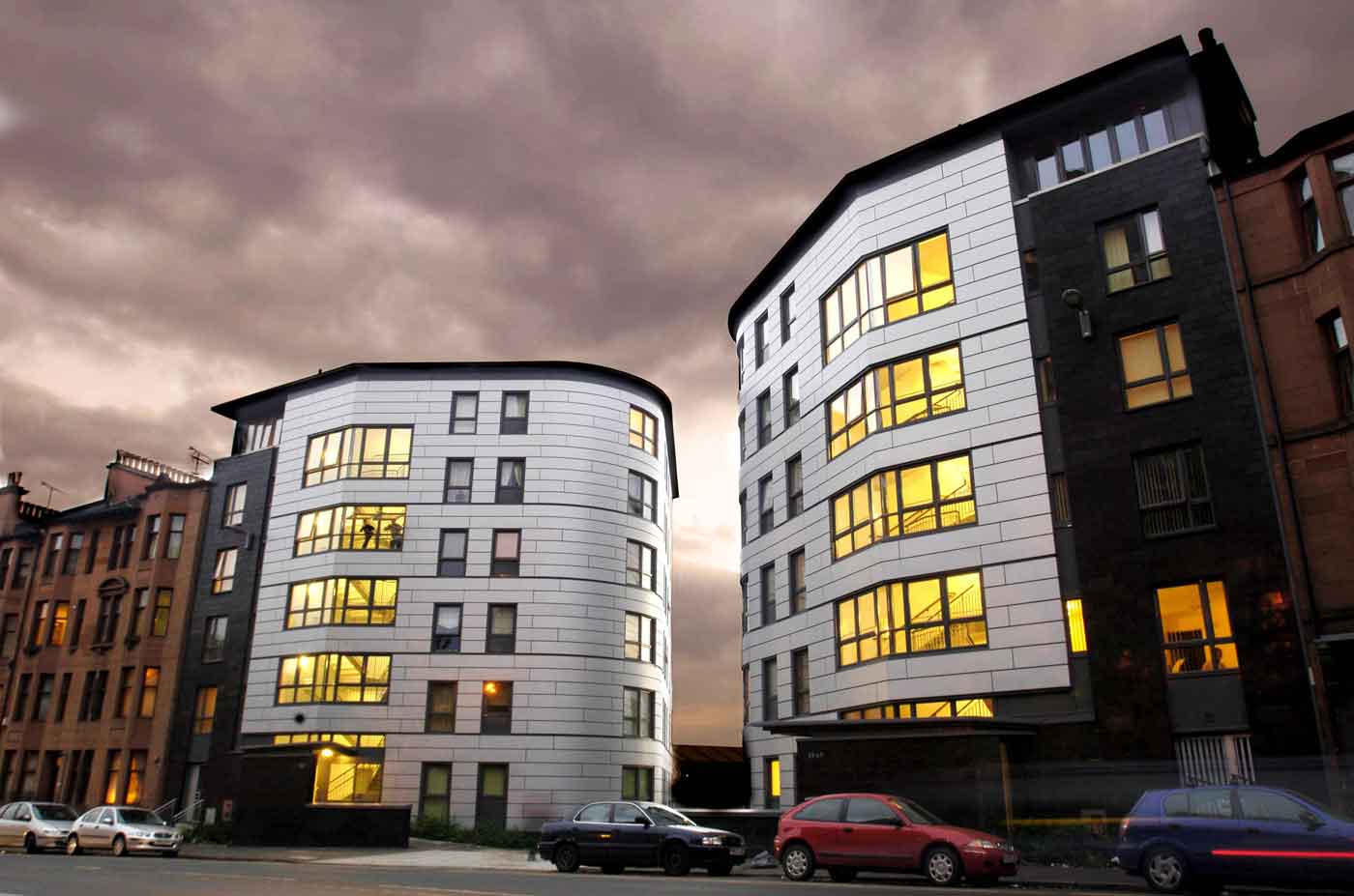 Property Photography: building exterior at night